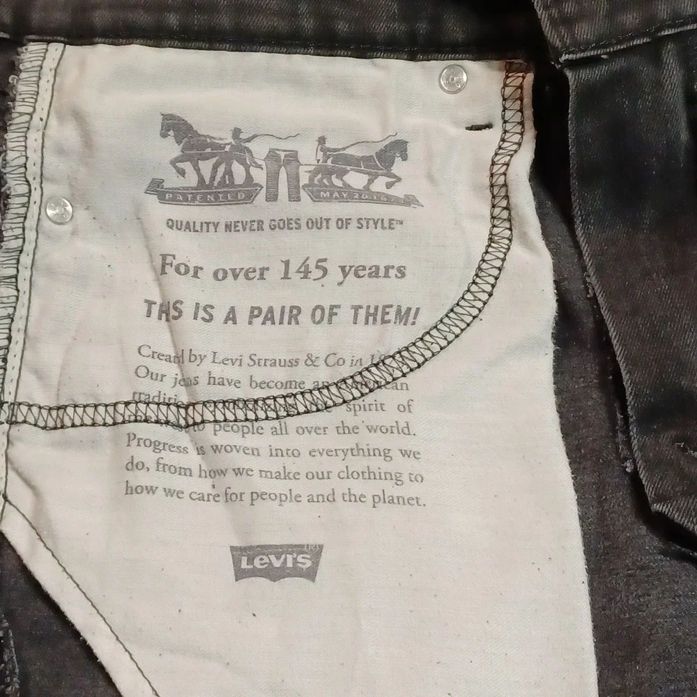 Levis 511 Slim Fit Jeans Mens 34x32‎ Faded Black Denim 04511-1507